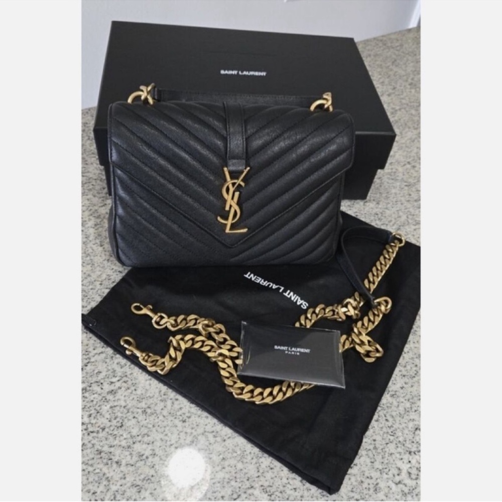 Saint Laurent Black Quilted Leather Bag
